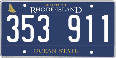 RI license plate 353911