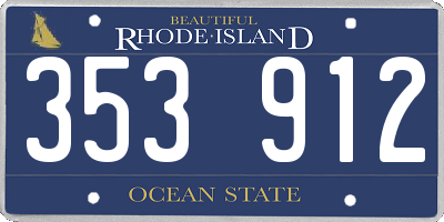 RI license plate 353912