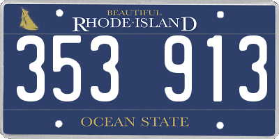 RI license plate 353913