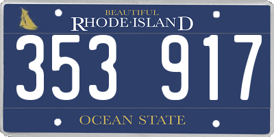 RI license plate 353917