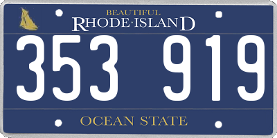 RI license plate 353919