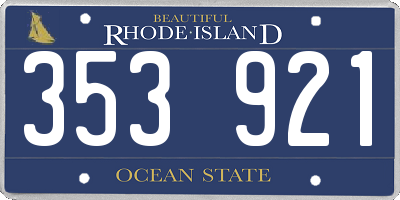 RI license plate 353921