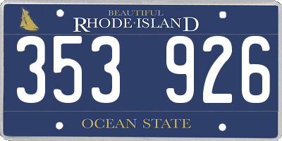 RI license plate 353926