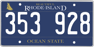 RI license plate 353928