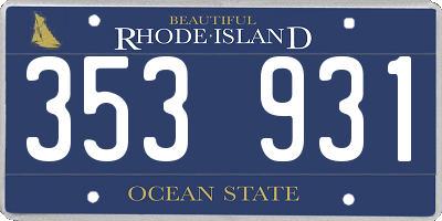 RI license plate 353931