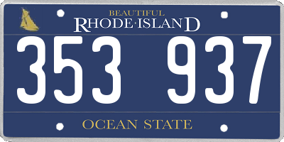 RI license plate 353937