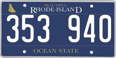 RI license plate 353940