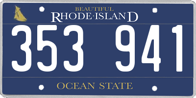 RI license plate 353941