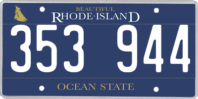RI license plate 353944