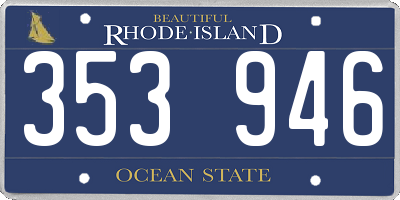 RI license plate 353946