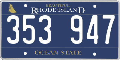 RI license plate 353947
