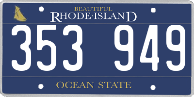 RI license plate 353949