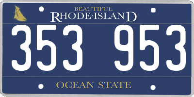 RI license plate 353953