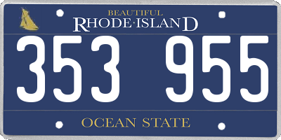 RI license plate 353955
