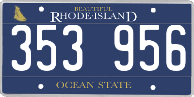RI license plate 353956