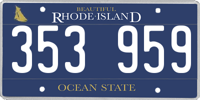 RI license plate 353959