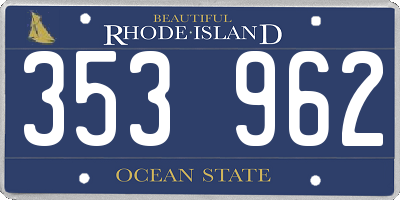 RI license plate 353962