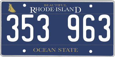 RI license plate 353963
