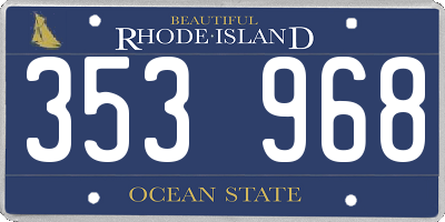 RI license plate 353968