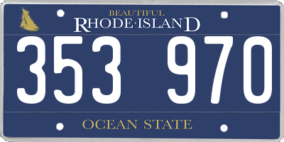 RI license plate 353970