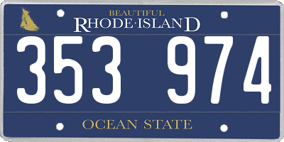 RI license plate 353974