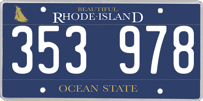 RI license plate 353978