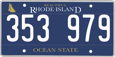 RI license plate 353979