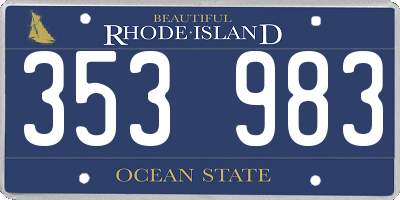 RI license plate 353983