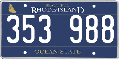RI license plate 353988