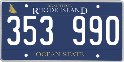 RI license plate 353990