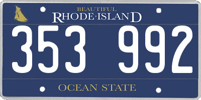 RI license plate 353992