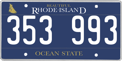 RI license plate 353993