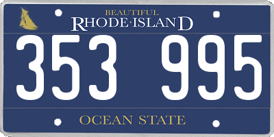 RI license plate 353995