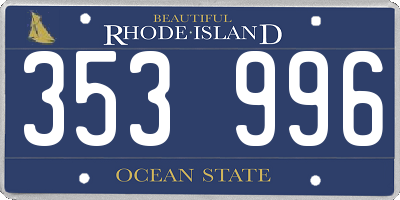 RI license plate 353996