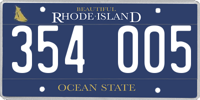 RI license plate 354005