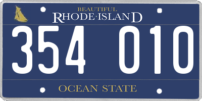 RI license plate 354010