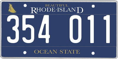 RI license plate 354011