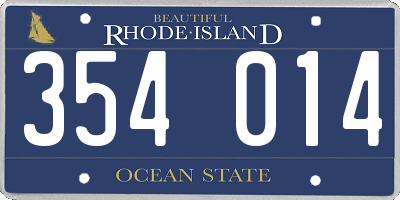 RI license plate 354014