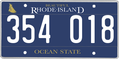 RI license plate 354018