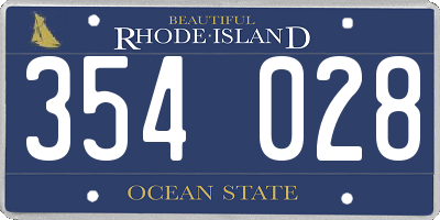 RI license plate 354028