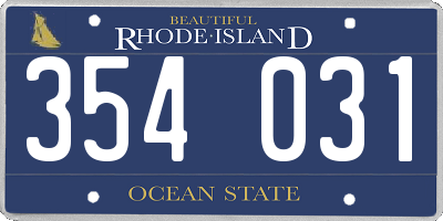 RI license plate 354031