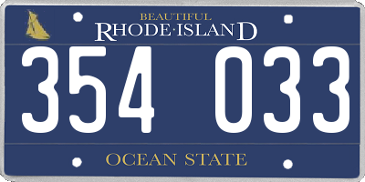 RI license plate 354033