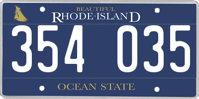 RI license plate 354035