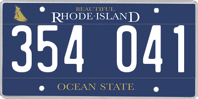 RI license plate 354041