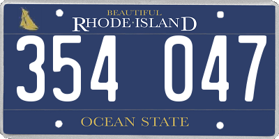 RI license plate 354047