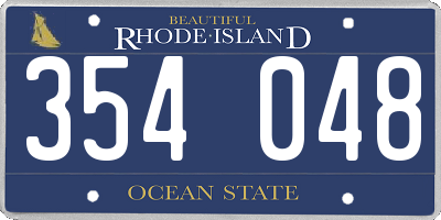 RI license plate 354048