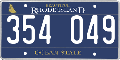 RI license plate 354049