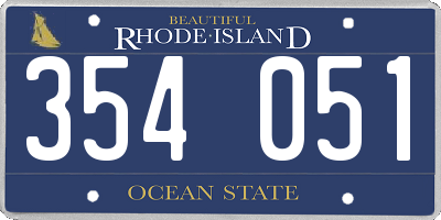 RI license plate 354051
