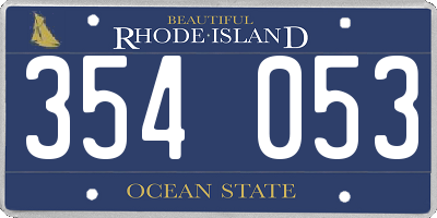 RI license plate 354053