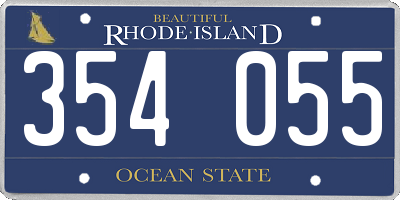 RI license plate 354055